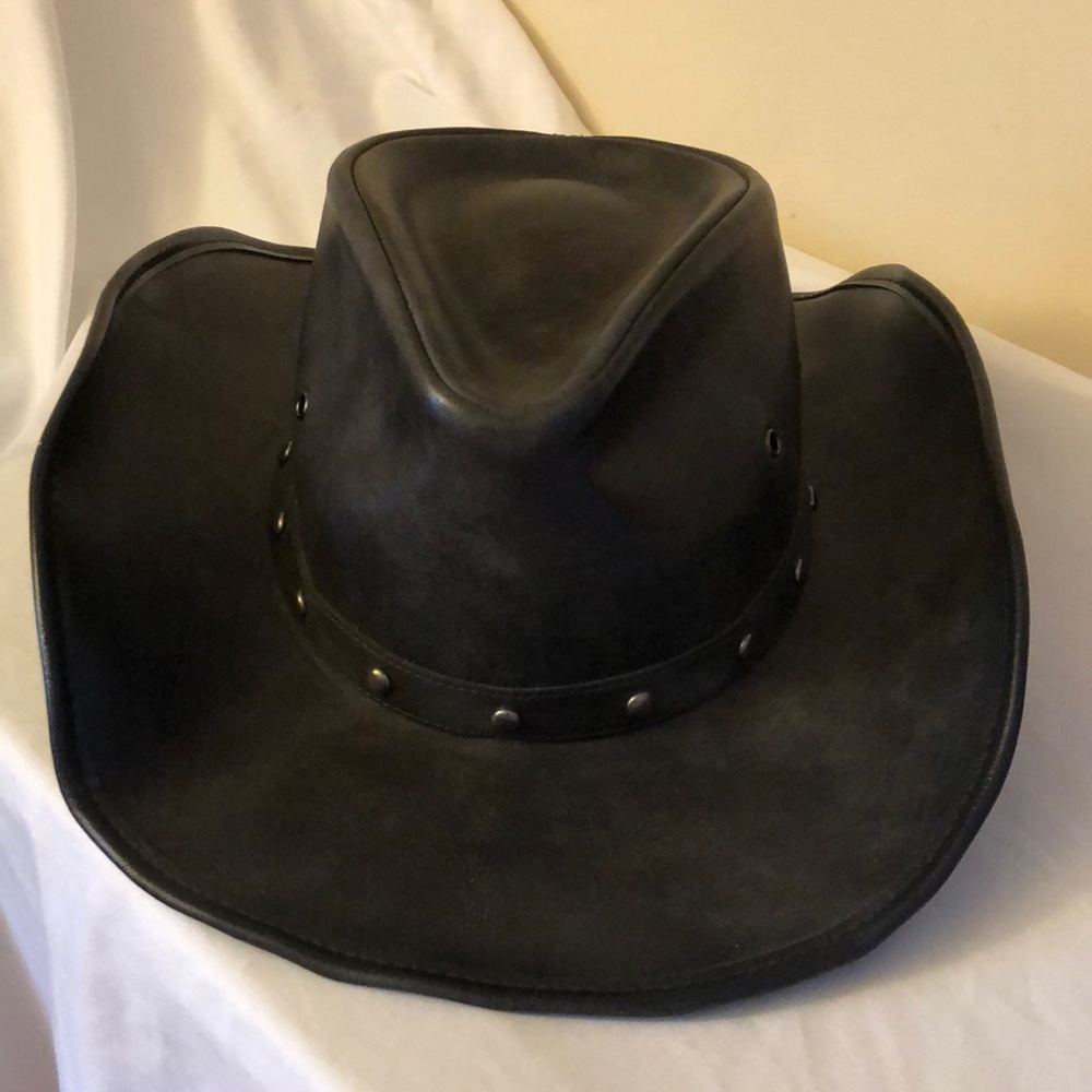 Kenny K Men's Faux Leather Western Hat DL10 Cowboy Style